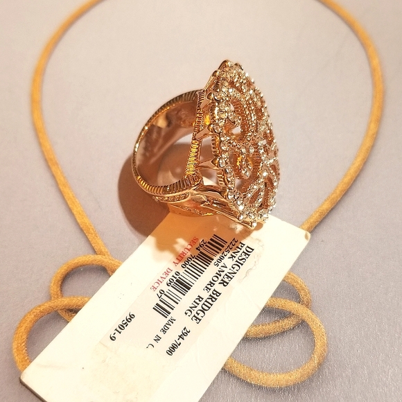 NWT DORIS PANOS 18k Rose Gold Plated Cocktail Ring - Picture 4 of 8